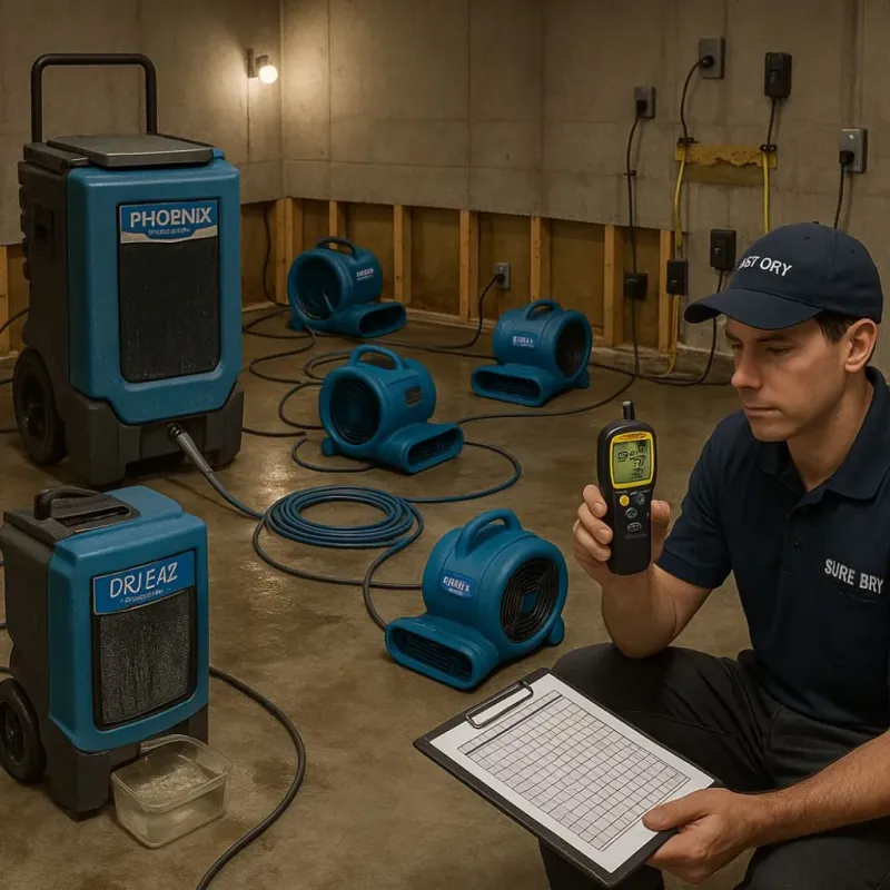 Structural Drying and Dehumidification process in Mount Clemens, MI